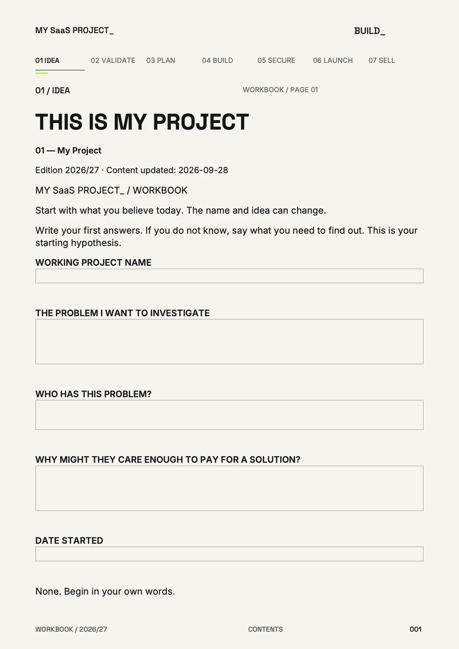 Actual Digital Workbook page 1. Static image, not an interactive field demonstration.
